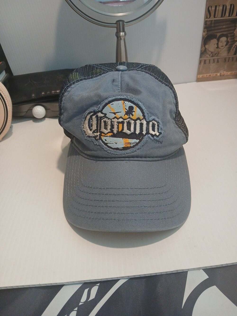 Corona Extra Trucker Hat Snapback Blue Grey Yellow Mesh Beach Beer